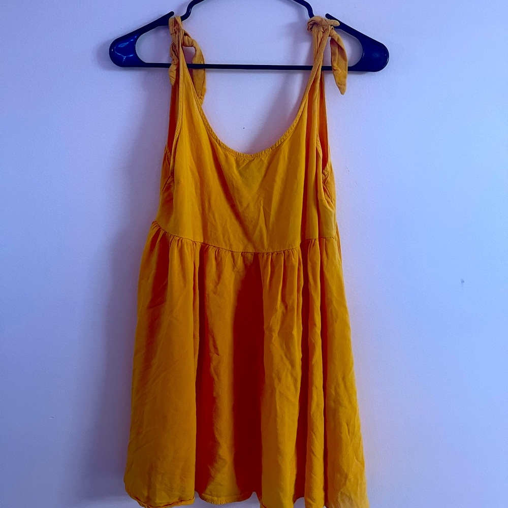Yellow Tank Sleeved Mini Dress